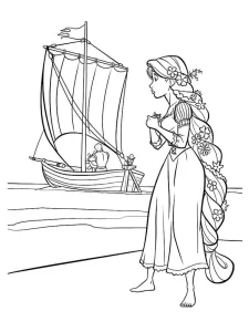 coloriage Raiponce pour enfants a imprimer