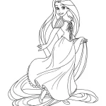 coloriage Raiponce et découpage à imprimer