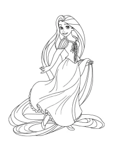 coloriage Raiponce et découpage à imprimer