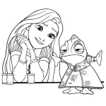 coloriage Raiponce pour enfant de 4 ans