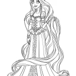 coloriage Raiponce à imprimer pour enfant de 8 ans