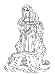 coloriage Raiponce à imprimer pour enfant de 8 ans