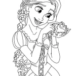 image de coloriage Raiponce pour enfant