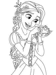 image de coloriage Raiponce pour enfant