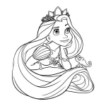 imprimer coloriage Raiponce pour enfant