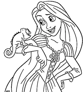 coloriage Raiponce gratuit en ligne