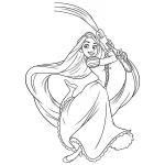 coloriage Raiponce pour enfant de 6 ans