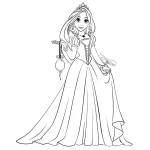 coloriage Raiponce a imprimer gratuitement