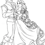 coloriage Raiponce à imprimer kawaii