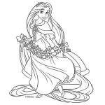 coloriage Raiponce à imprimer pour enfant de 8 ans