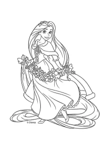 coloriage Raiponce à imprimer pour enfant de 8 ans