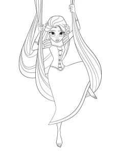 coloriage Raiponce et découpage à imprimer
