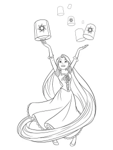 coloriage Raiponce en ligne pour enfant