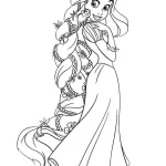 coloriage Raiponce a imprimer gratuitement