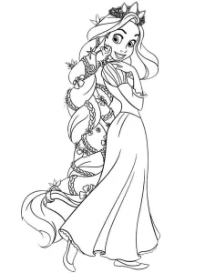 coloriage Raiponce a imprimer gratuitement