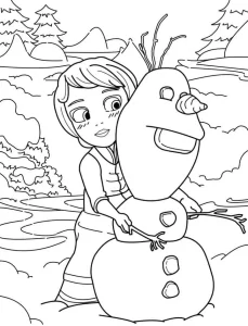 coloriage Reine Des Neiges pour enfant de 6 ans
