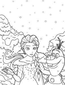 coloriage Reine Des Neiges et apprentissage