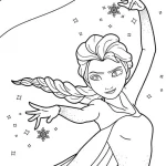 coloriage Reine Des Neiges à imprimer pour enfant de 6 ans