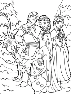 coloriage Reine Des Neiges à imprimer pour enfant de 6 ans