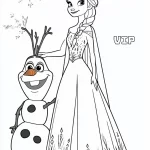 coloriage Reine Des Neiges à imprimer kawaii