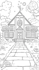 coloriage Rentrée Scolaire à imprimer kawaii