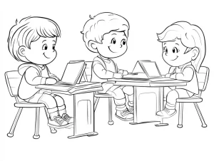 coloriage Rentrée Scolaire et decoupage