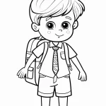 image de coloriage Rentrée Scolaire pour enfant