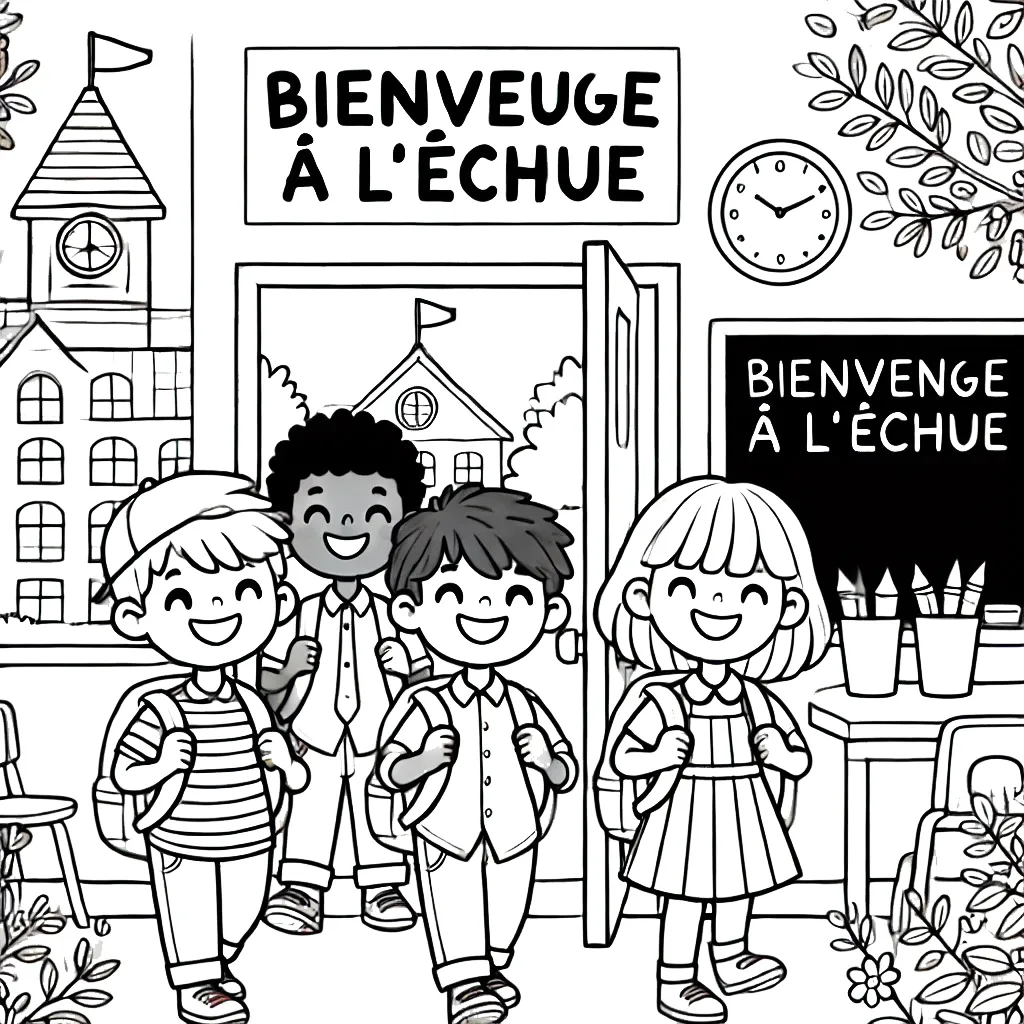 Tranh tô màu Rentrée Scolaire