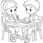 coloriage Rentrée Scolaire en ligne pour enfant