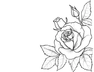 coloriage Rose à imprimer pdf gratuit