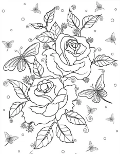 coloriage Rose à imprimer a4