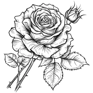 coloriage Rose pour enfants a imprimer
