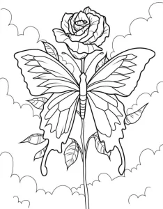 coloriage Rose de pour enfants