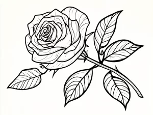 coloriage Rose à imprimer gratuitement