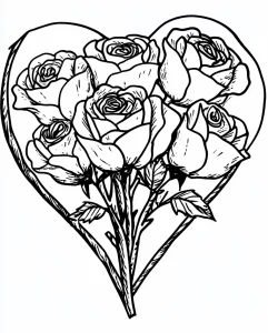 coloriage Rose et decoupage