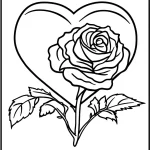 coloriage Rose à imprimer pour enfant de 4 ans