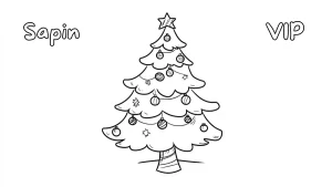 coloriage Sapin de Noël à imprimer pour enfant de 3 ans