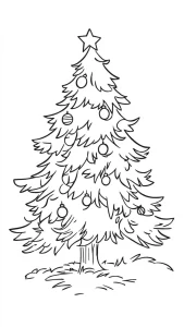 coloriage Sapin de Noël à imprimer pour enfant de 6 ans