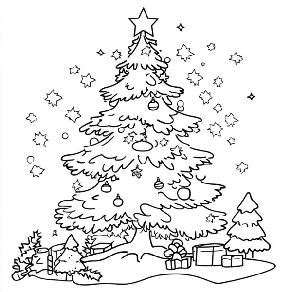 Tranh tô màu Sapin de Noël