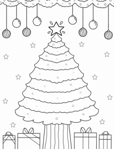 coloriage Sapin à imprimer pour enfant de 12 ans