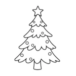 coloriage Sapin de Noël avec une étoile à imprimer pour enfant de 3 ans