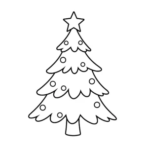 coloriage Sapin de Noël avec une étoile à imprimer pour enfant de 3 ans