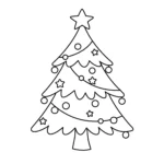 coloriage Sapin de Noël traditionnel pour bebe a imprimer