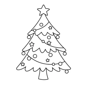 coloriage Sapin de Noël traditionnel pour bebe a imprimer