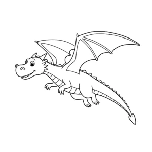 coloriage Silhouette de dragon volant pour enfants a imprimer