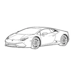 coloriage Silhouette d’une Lamborghini Huracán gratuit a imprimer