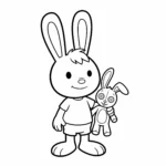 coloriage Simon et son doudou, Lapin d