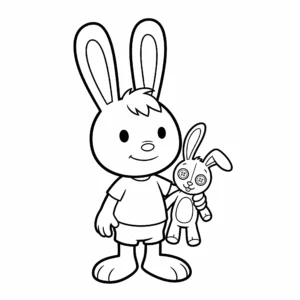 coloriage Simon et son doudou, Lapin d