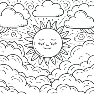 coloriage Soleil pour enfants a imprimer