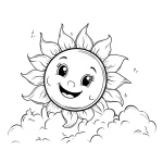 coloriage Soleil pour enfant de 4 ans
